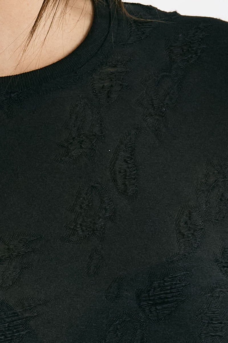 T-shirt girocollo lavorata nero donna Iro - 5