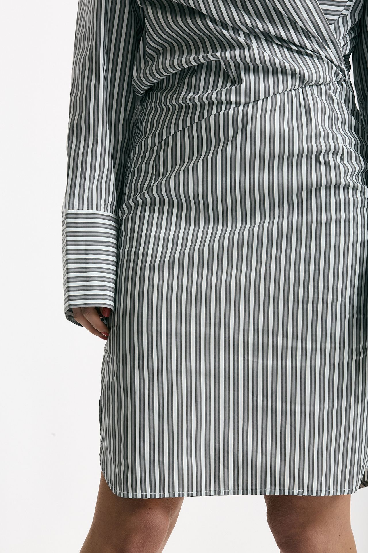 Abito rigato rigato grigio e bianco donna Iro - 5