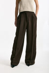 Pantalone vita alta in viscosa marrone donna Iro - 1