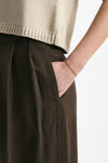 Pantalone vita alta in viscosa marrone donna Iro - 5