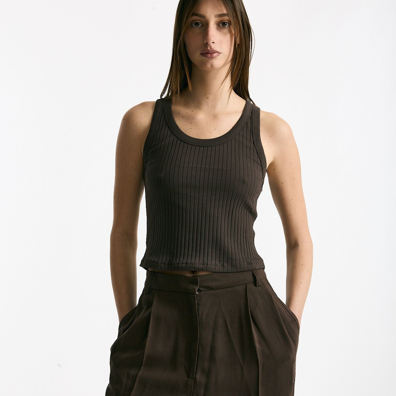 Top a costine marrone donna Iro - 4