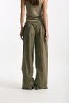 Pantalone vita regolare in tessuto tecnico verde donna Iro - 2