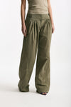 Pantalone vita regolare in tessuto tecnico verde donna Iro - 3