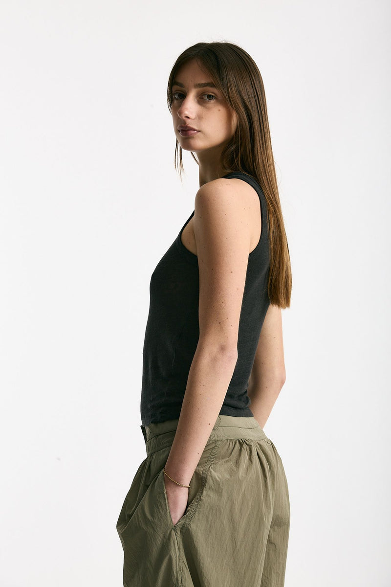 Top in lino nero donna Iro - 1