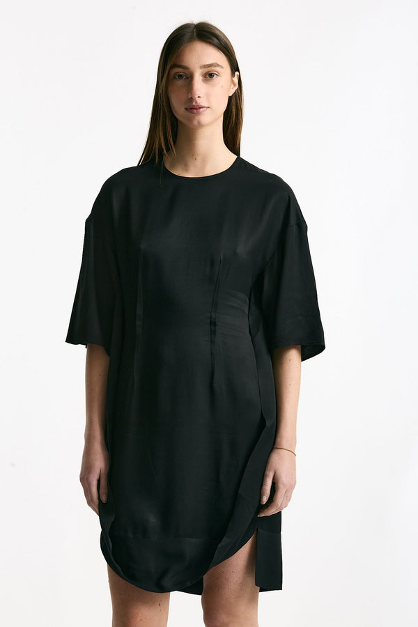 Abito girocollo in viscosa nero donna Iro