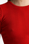 Crop top lavorato rosso donna Laneus - 5