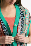 Cardigan jaquard Multicolor donna Laneus - 5