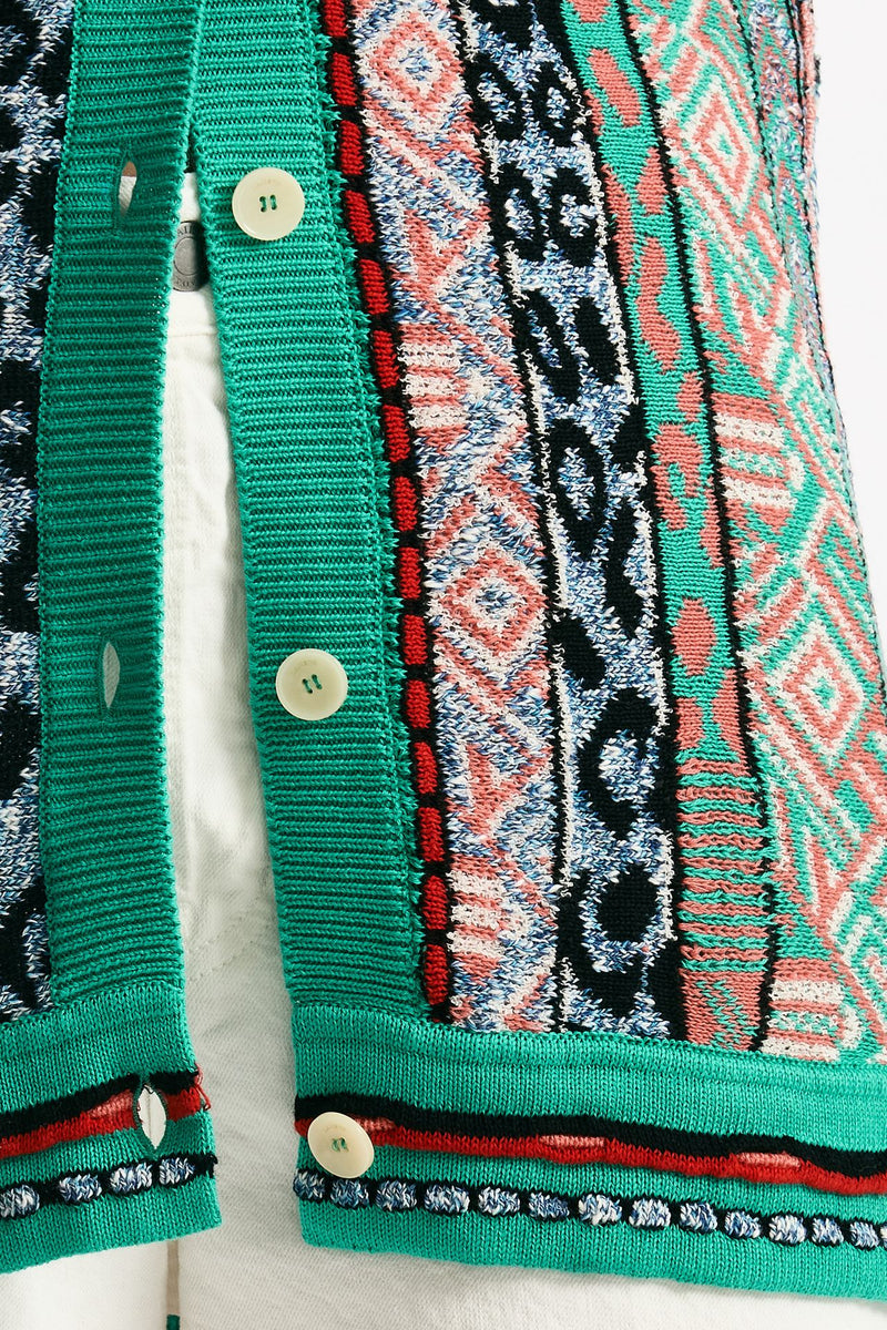 Cardigan jaquard Multicolor donna Laneus - 6