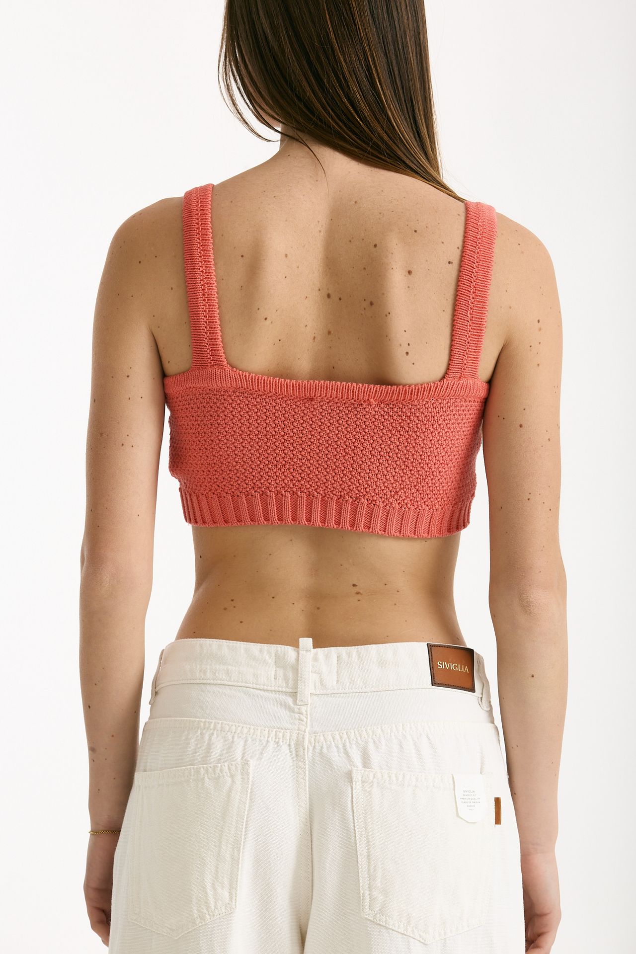 Crop top lavorato rosa donna Laneus - 2