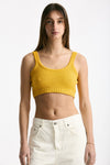Crop top lavorato giallo donna Laneus - 2