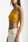 Crop top lavorato giallo donna Laneus - 1