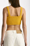 Crop top lavorato giallo donna Laneus - 3