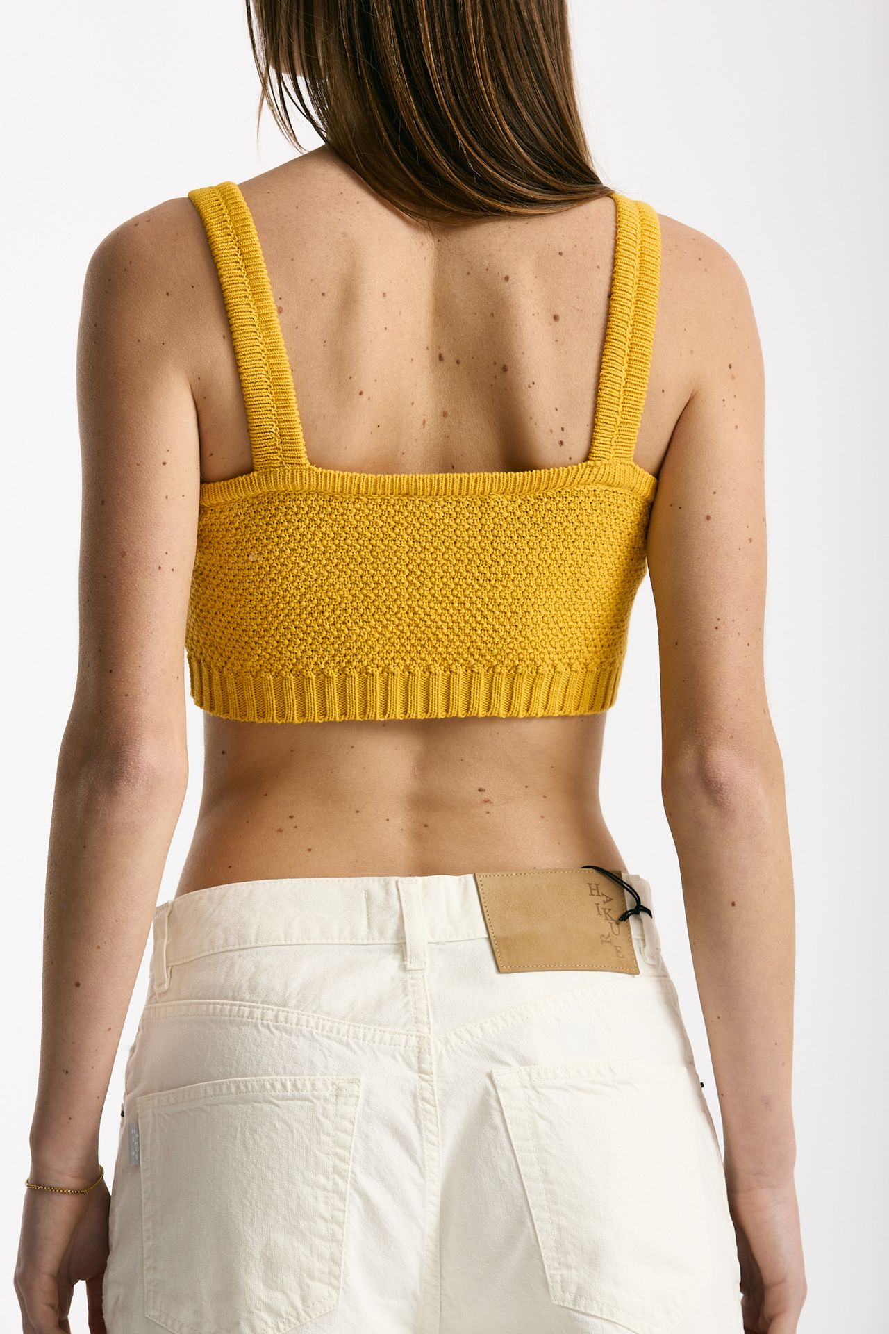Crop top lavorato giallo donna Laneus - 3