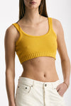 Crop top lavorato giallo donna Laneus - 4