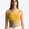 Crop top lavorato giallo donna Laneus - 5