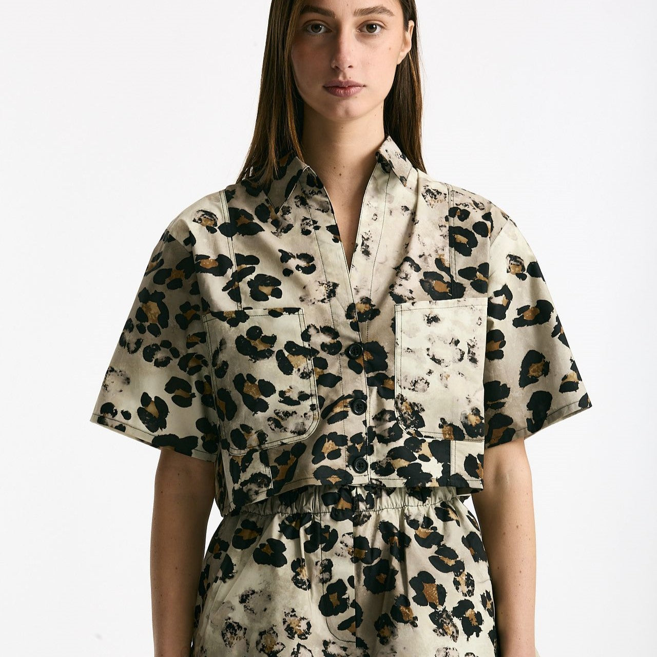 Camicia crop animalier donna Laneus - 6