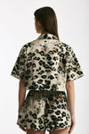 Camicia crop animalier donna Laneus - 3