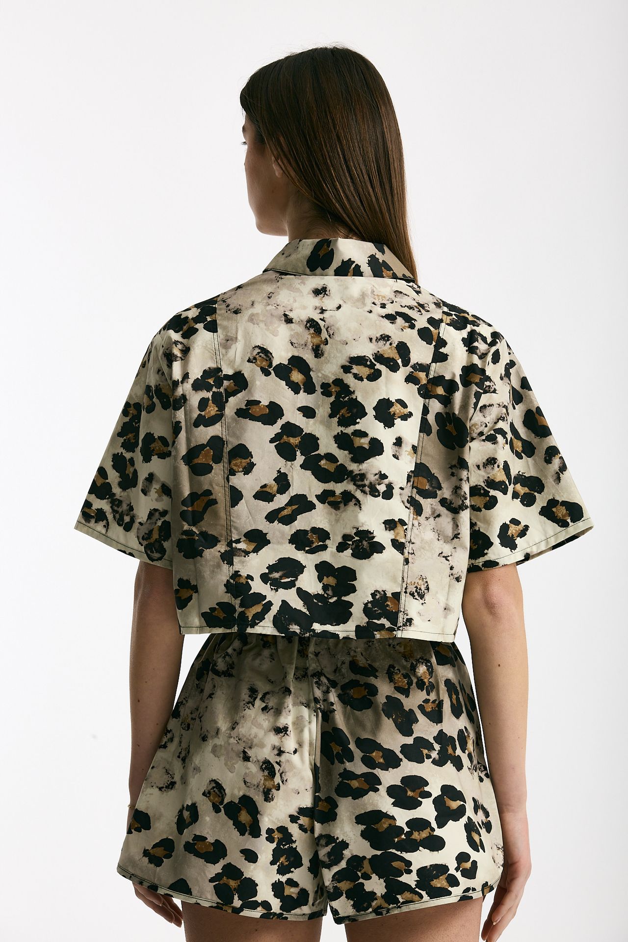 Camicia crop animalier donna Laneus - 3