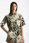 Camicia crop animalier donna Laneus - 1
