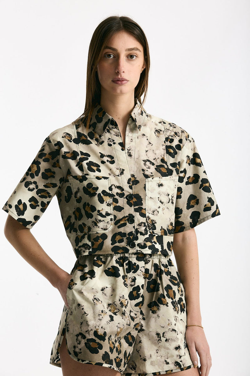 Camicia crop animalier donna Laneus - 1