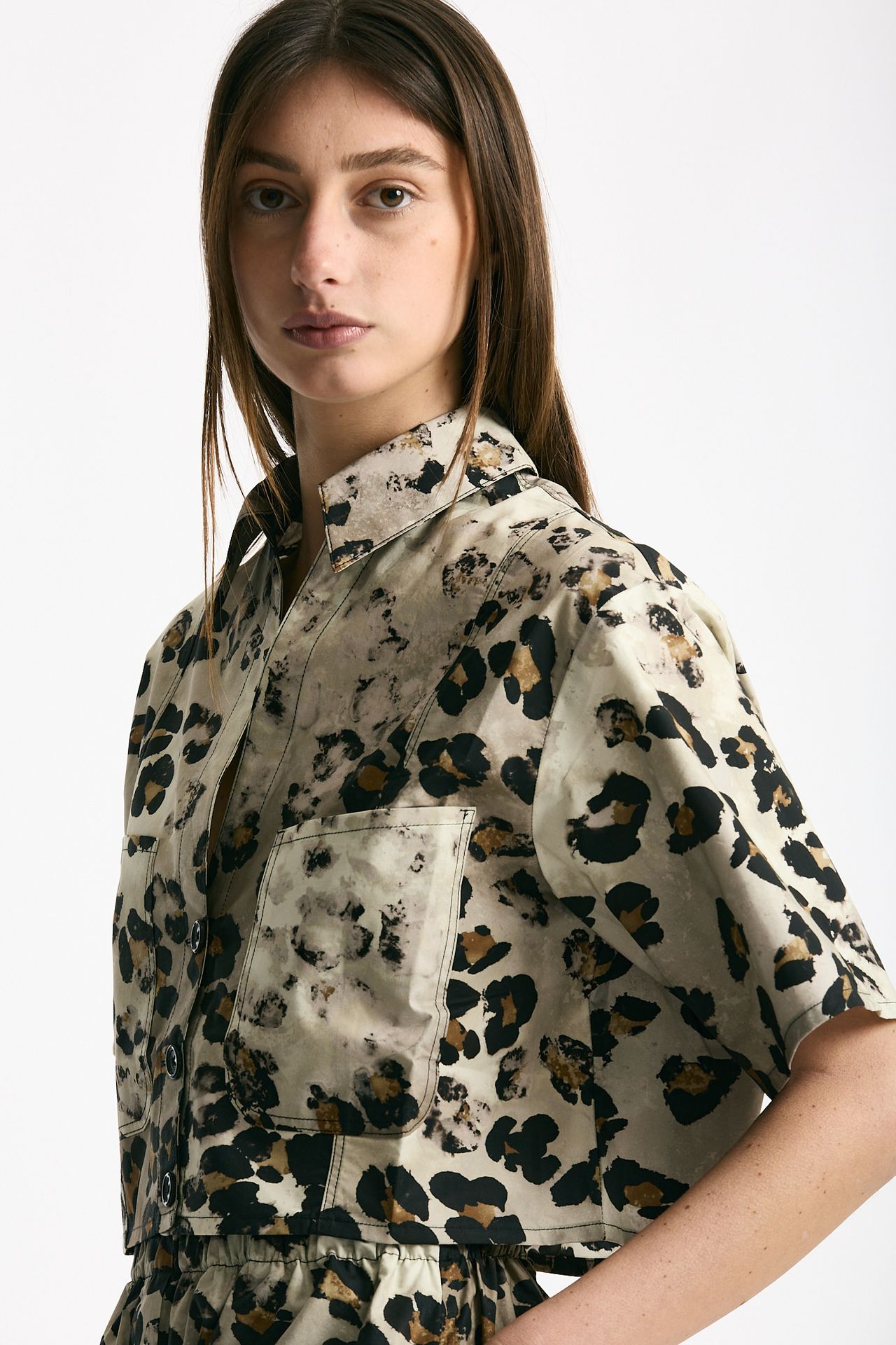 Camicia crop animalier donna Laneus - 4