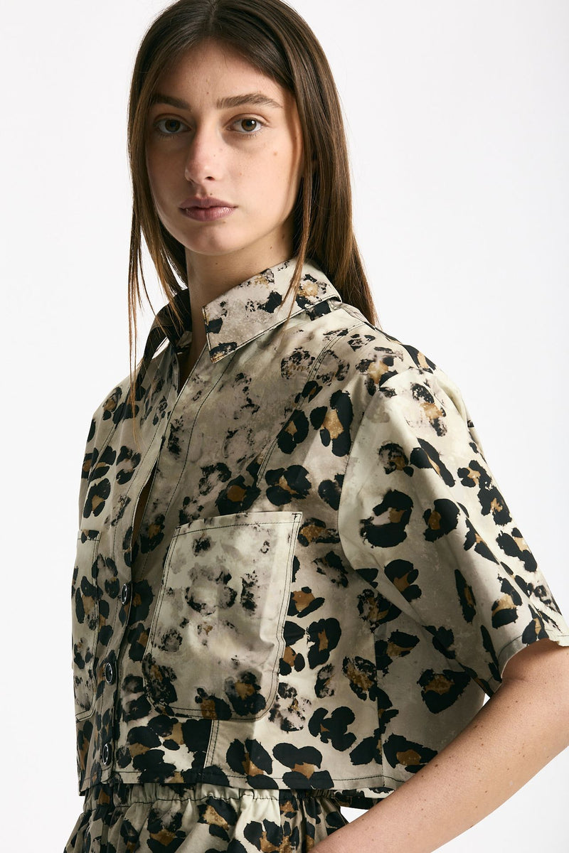 Camicia crop animalier donna Laneus - 4
