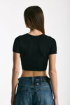Crop top lavorato neri donna Laneus - 3