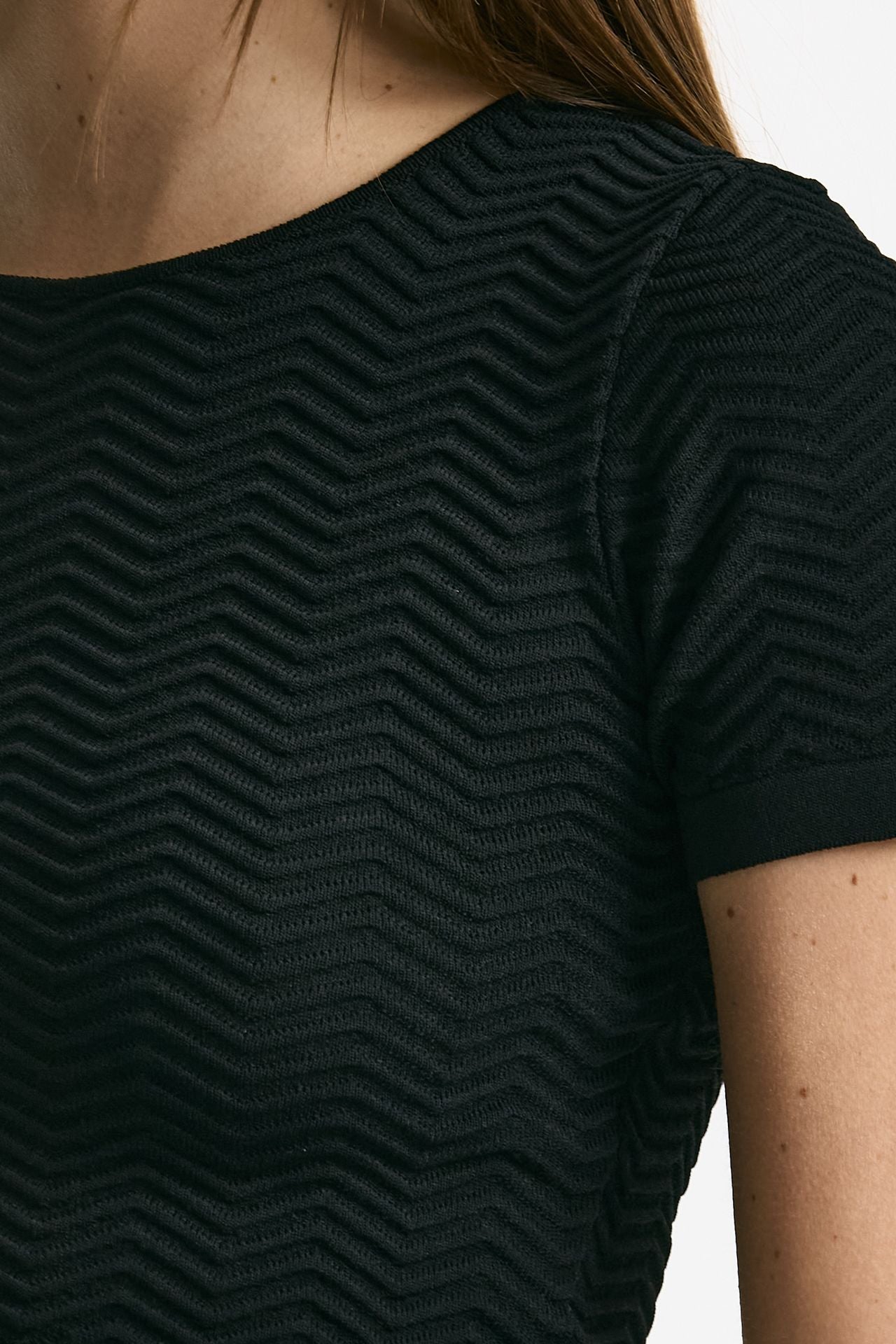 Crop top lavorato neri donna Laneus - 5