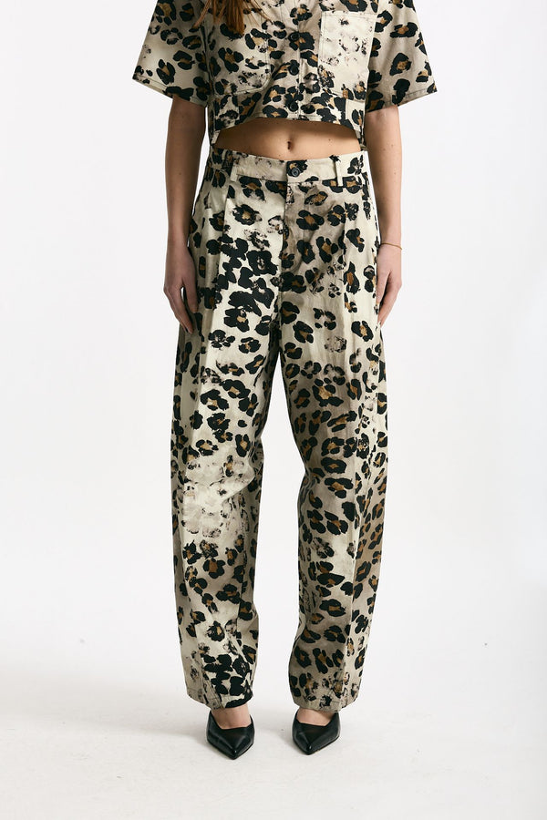Pantalone animalier Vita alta donna Laneus