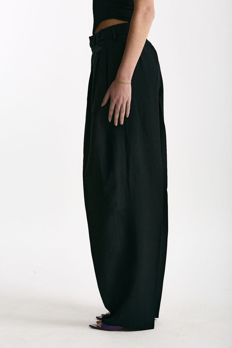 Pantalone morbido nero donna Laneus - 3