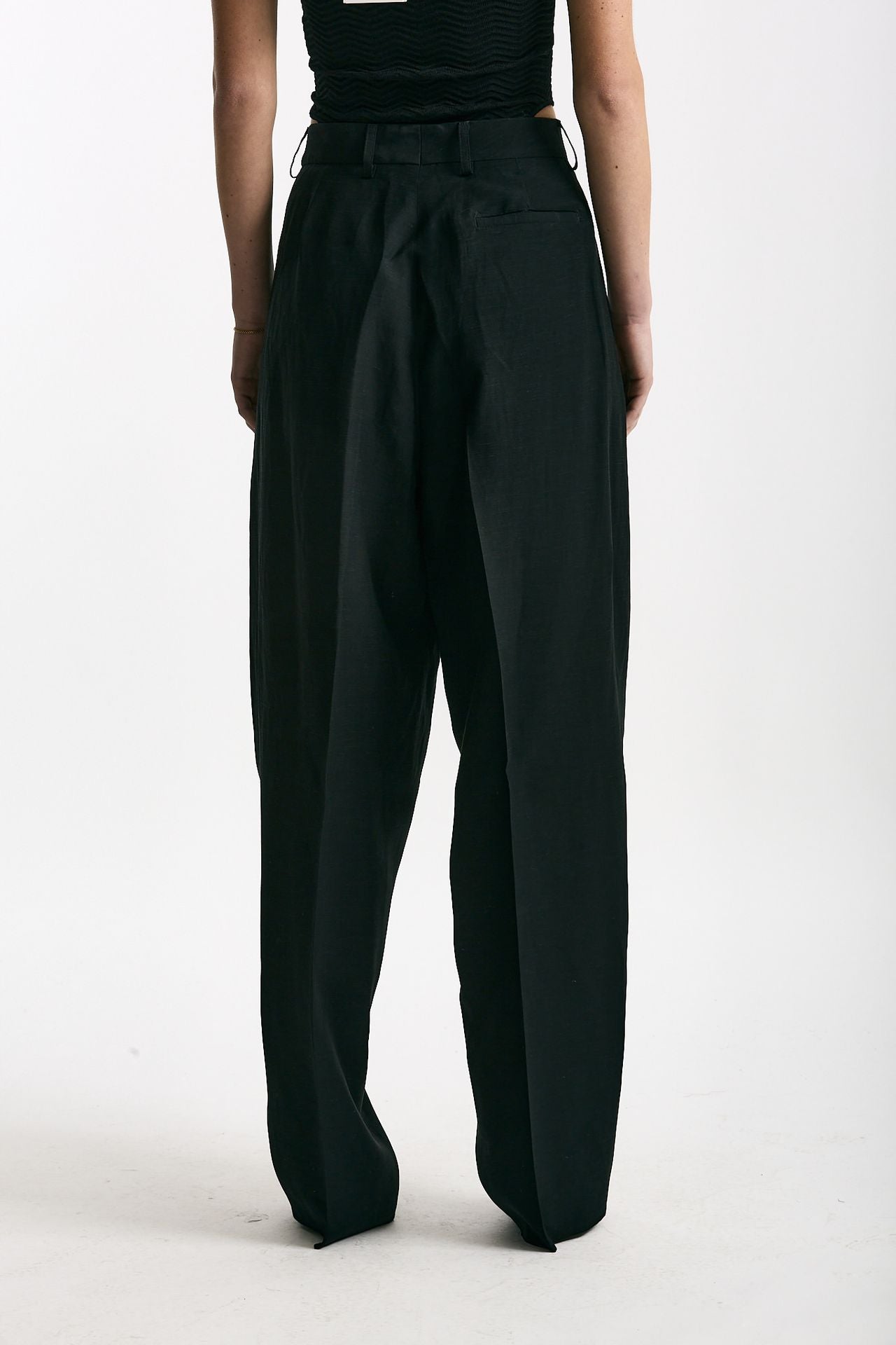 Pantalone morbido nero donna Laneus - 4