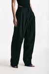 Pantalone morbido nero donna Laneus - 1