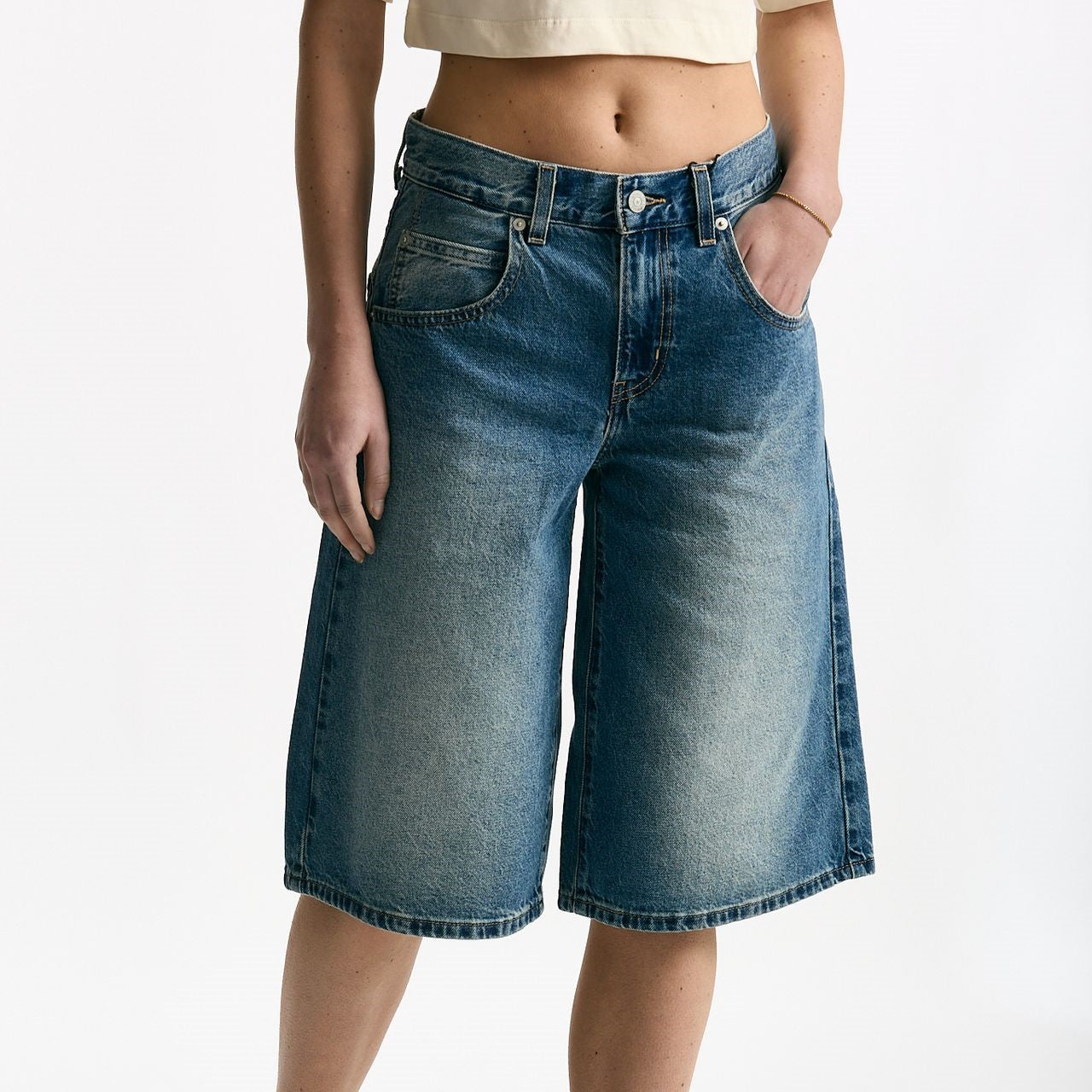 Bermuda in denim lavaggio medio scuro donna Levi's - 7