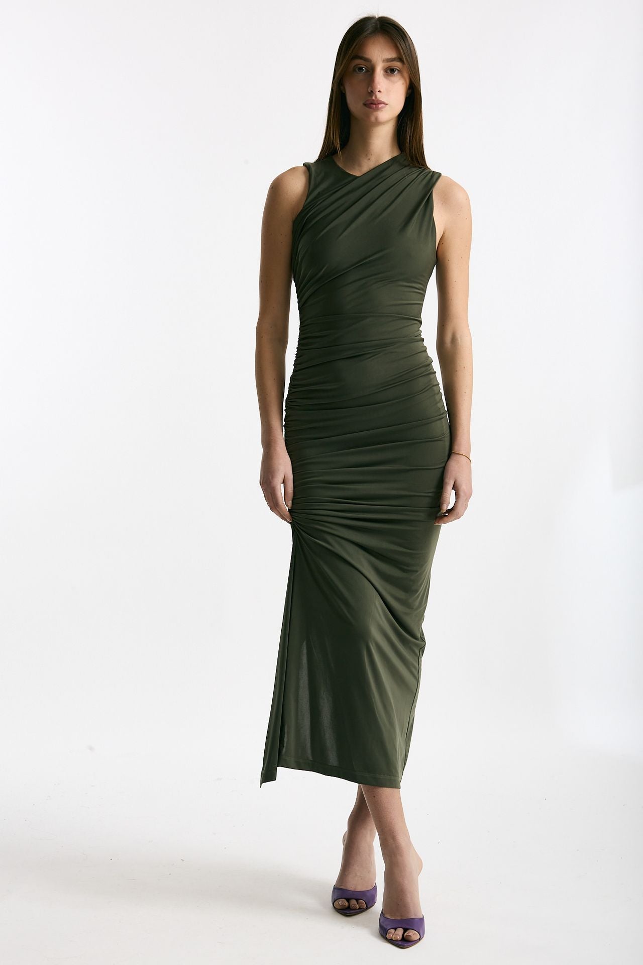 Abito stretch verde oliva donna Marsēm - 1