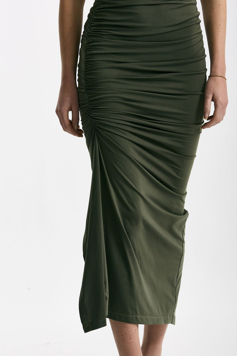 Abito stretch verde oliva donna Marsēm - 4
