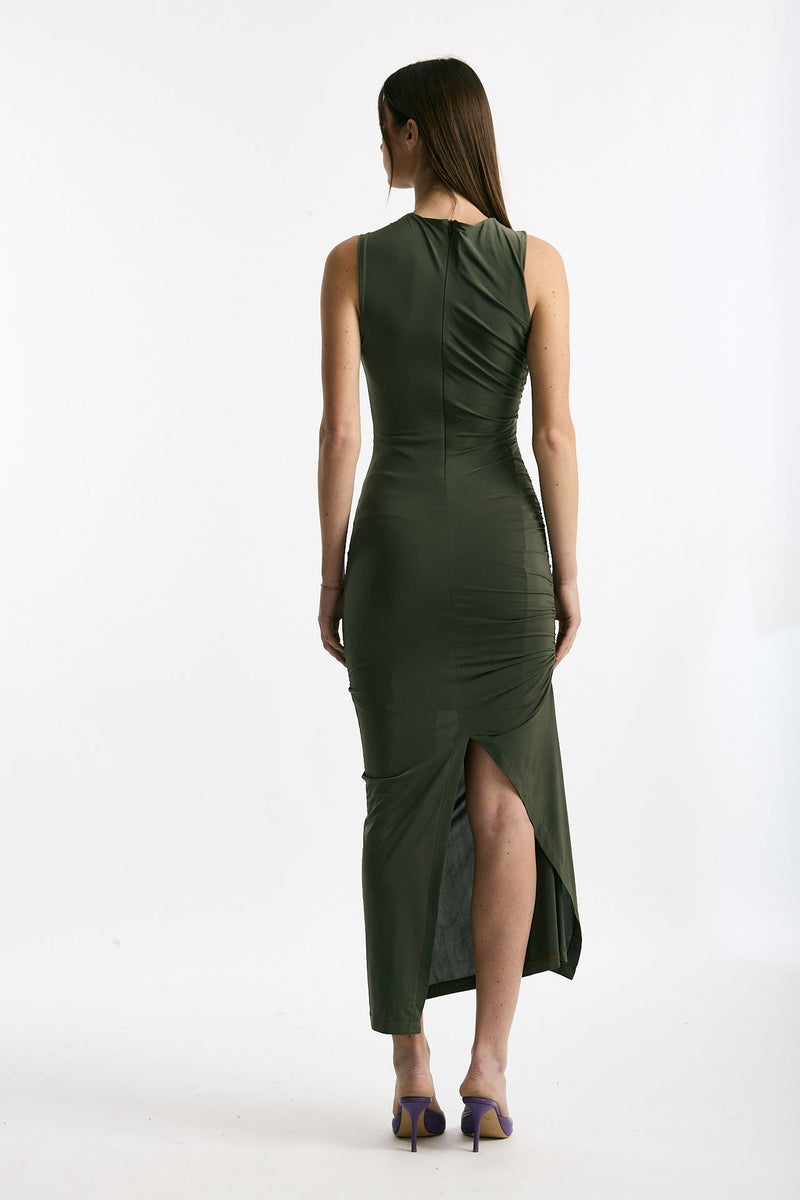 Abito stretch verde oliva donna Marsēm - 6