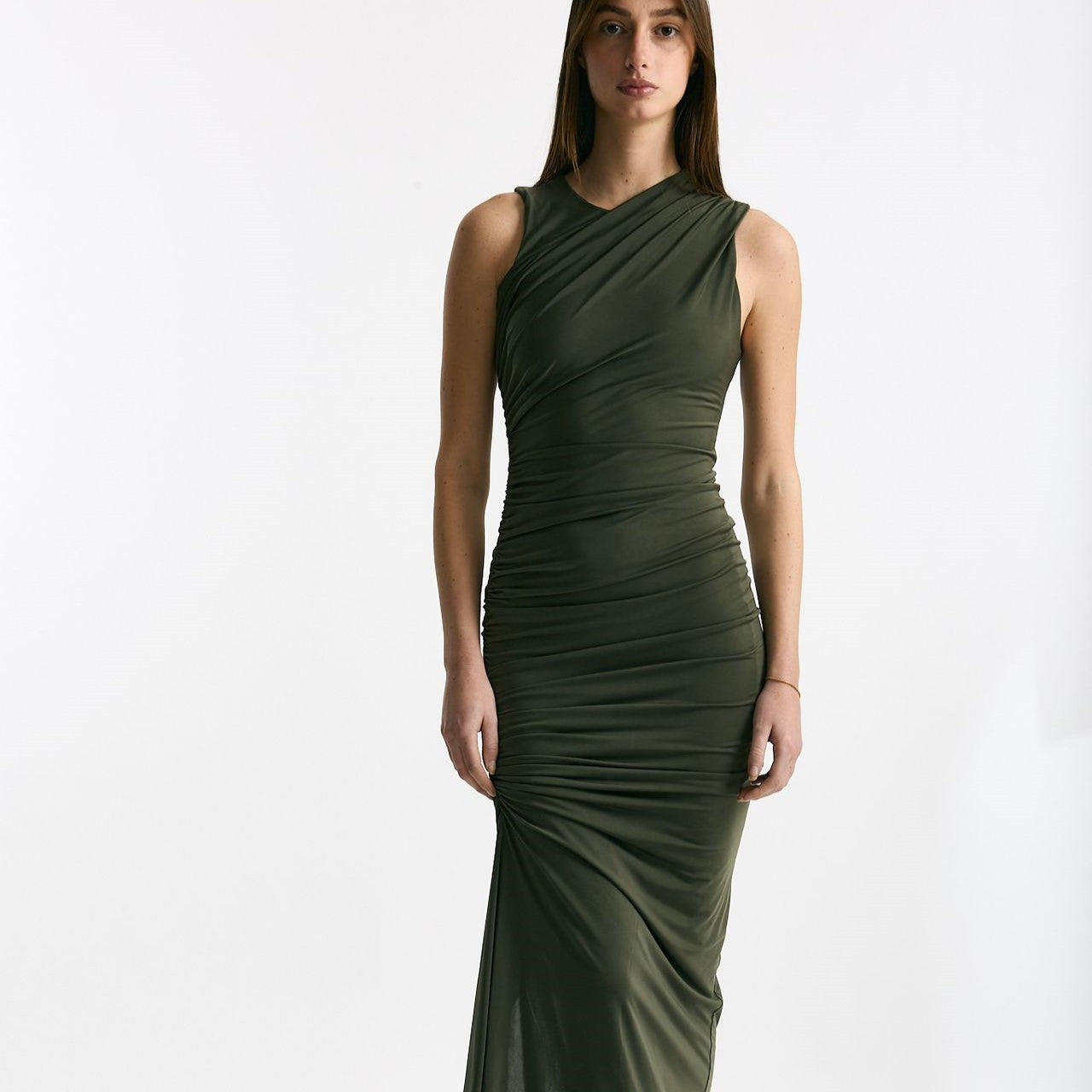 Abito stretch verde oliva donna Marsēm - 7