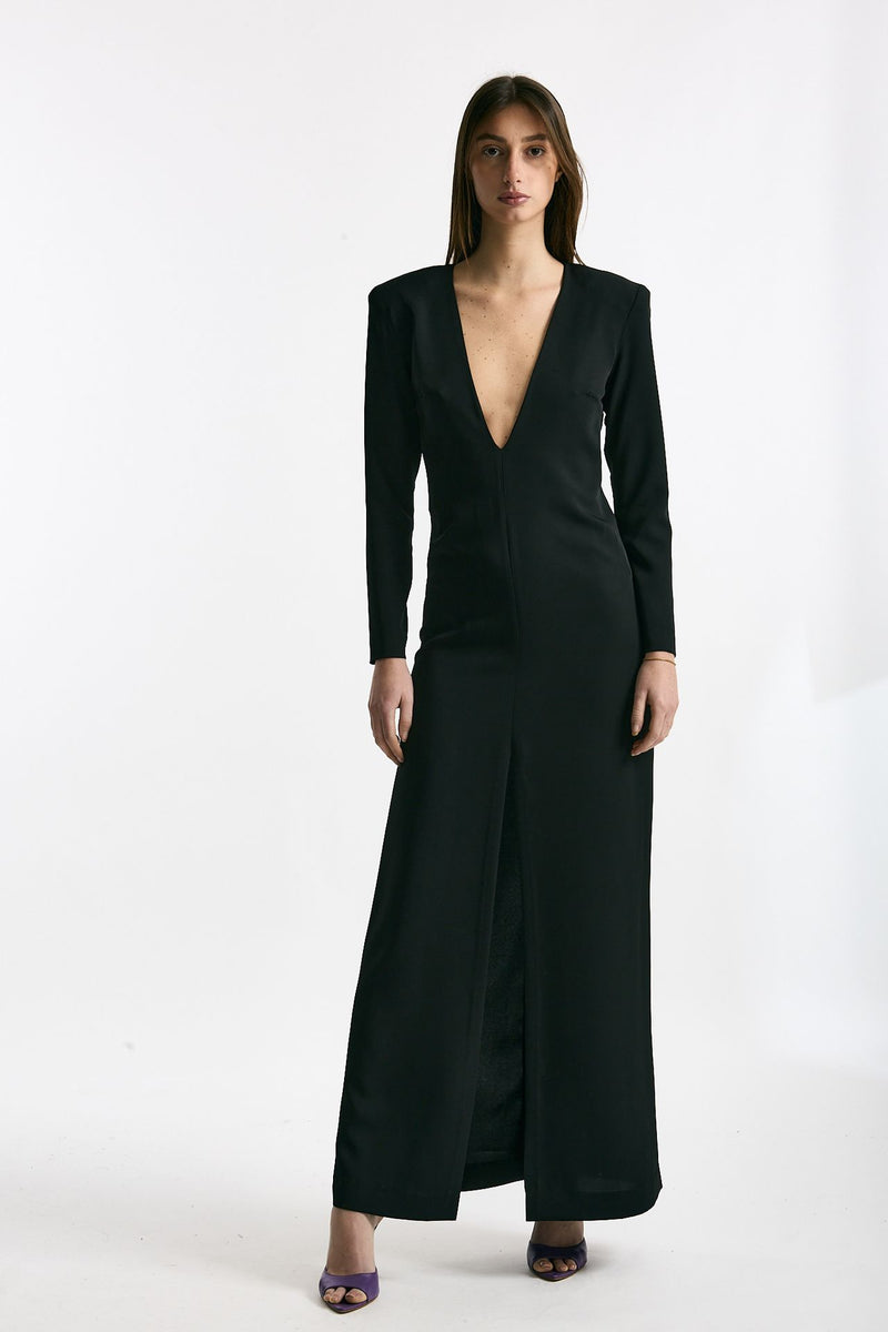 Abito lungo nero donna Marsēm - 1