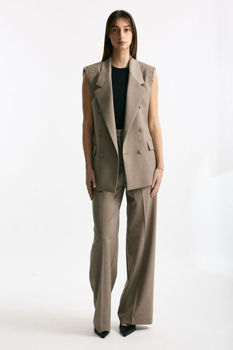 Blazer smanicato beige donna Marsēm - 1
