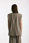 Blazer smanicato beige donna Marsēm - 4