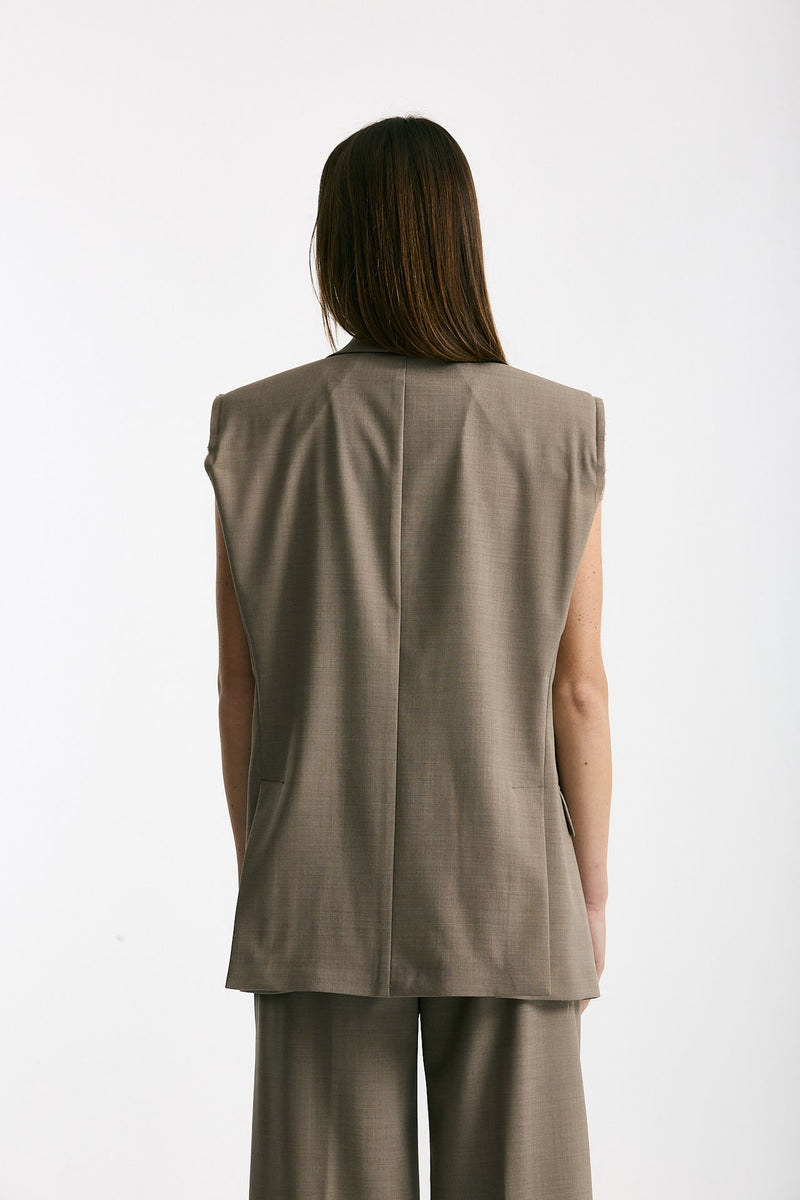 Blazer smanicato beige donna Marsēm - 4