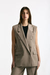 Blazer smanicato beige donna Marsēm - 7