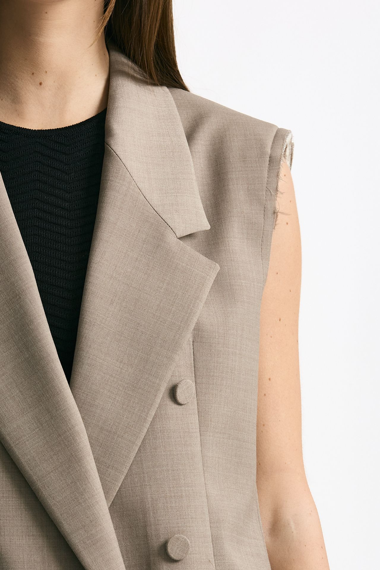 Blazer smanicato beige donna Marsēm - 8