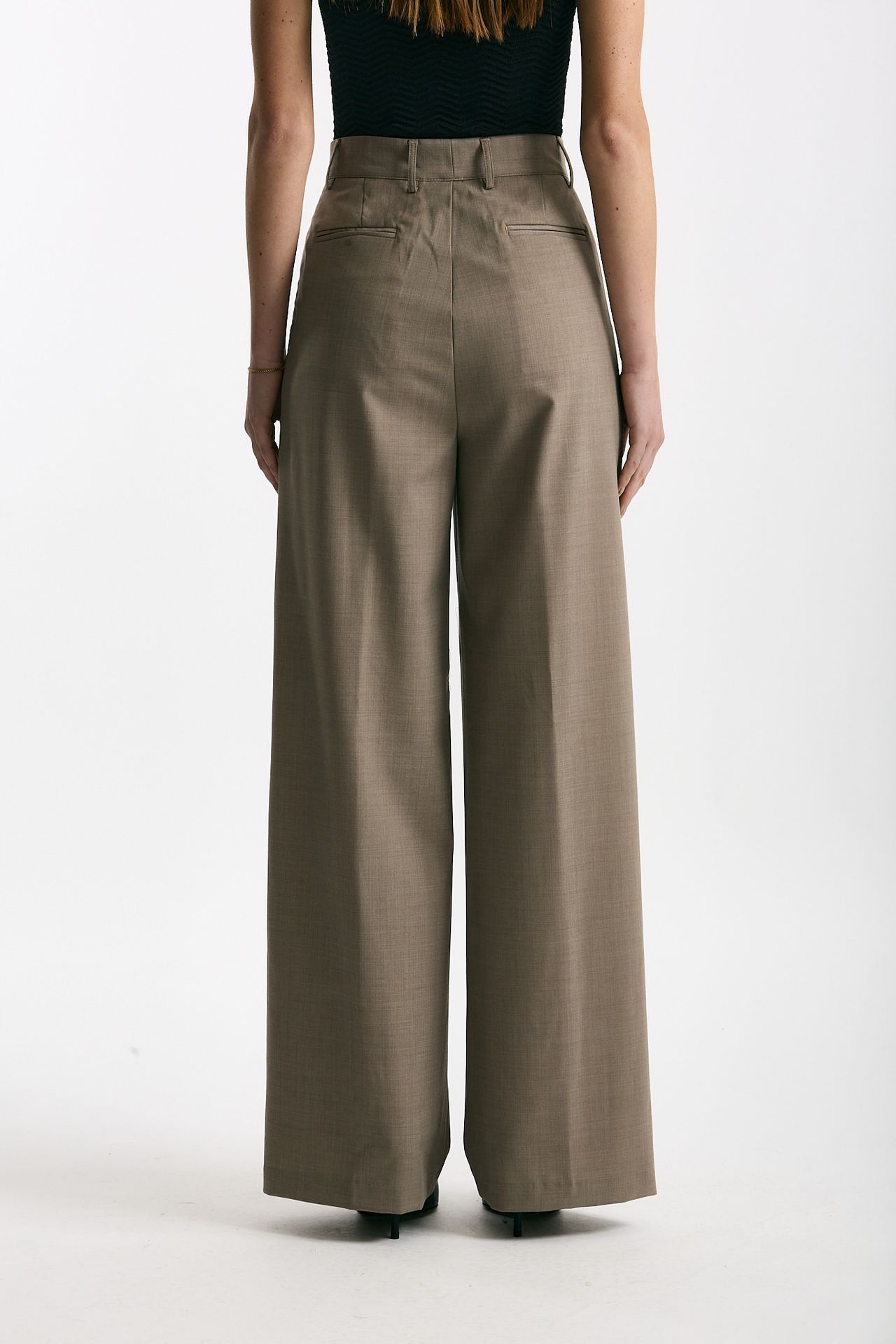 Pantalone vita alta ampio beige donna Marsēm - 3