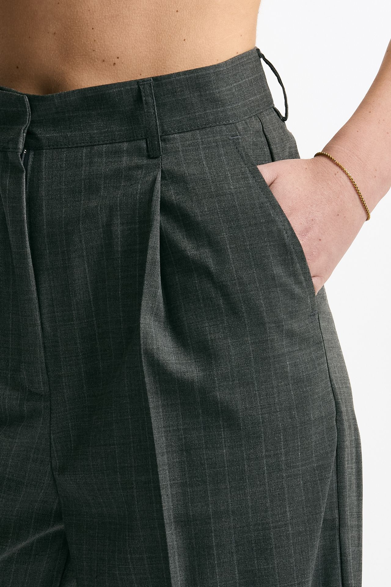 Pantalone ampio grigio gessato donna Marsēm - 5