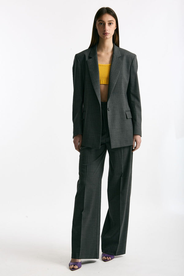 Blazer over grigio gessato donna Marsēm