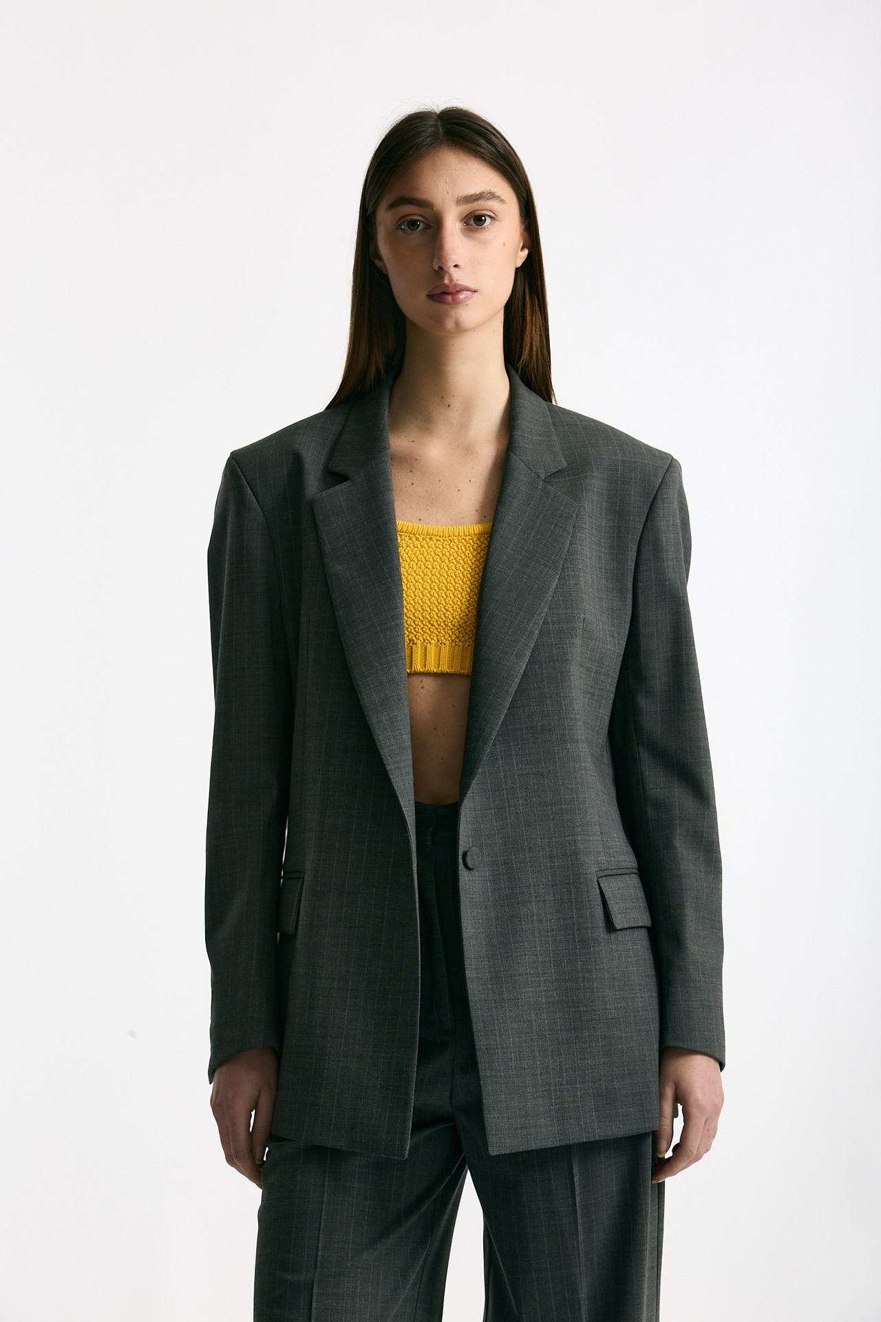 Blazer over grigio gessato donna Marsēm - 7
