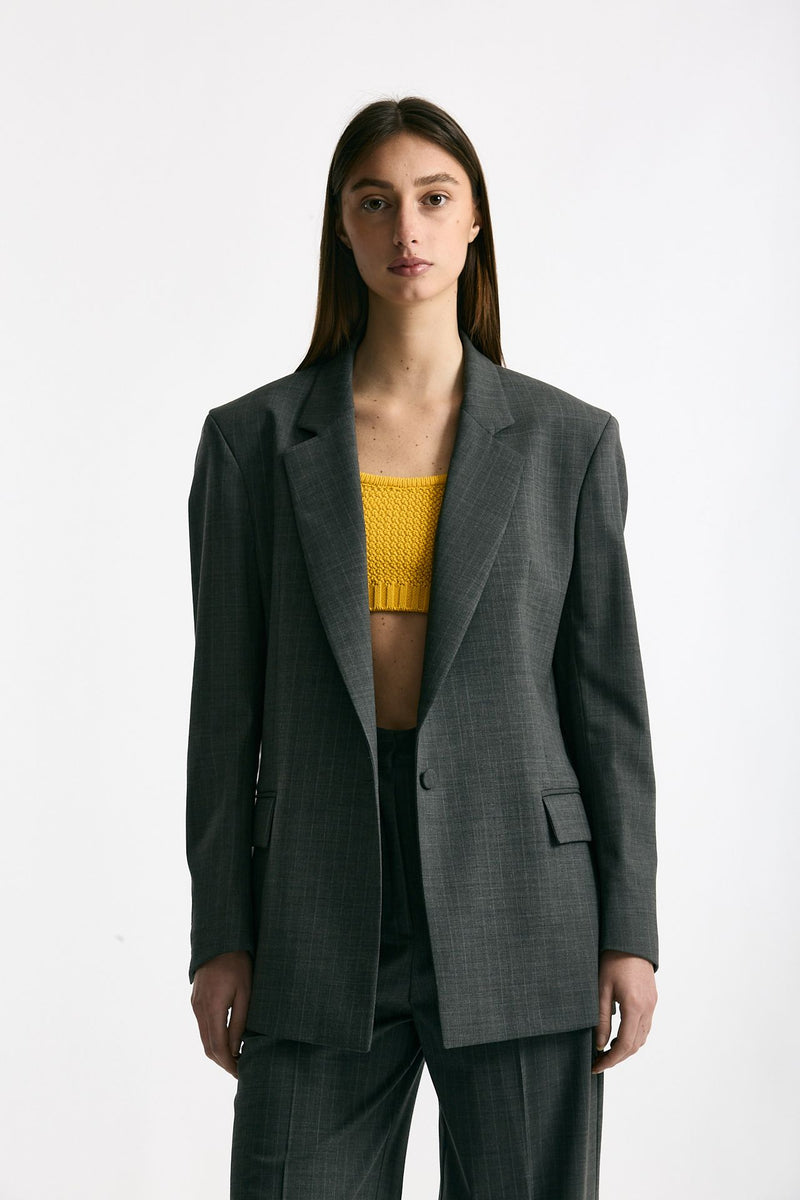 Blazer over grigio gessato donna Marsēm - 7