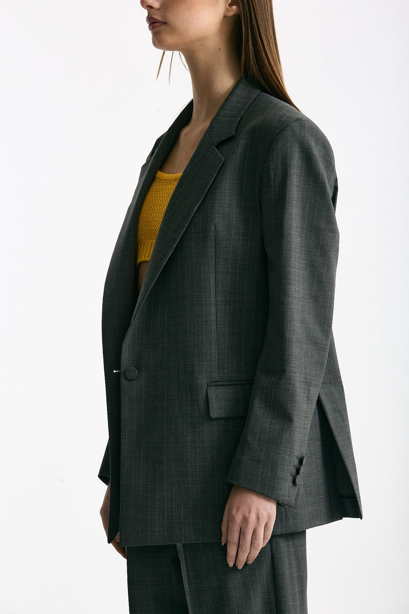 Blazer over grigio gessato donna Marsēm - 3