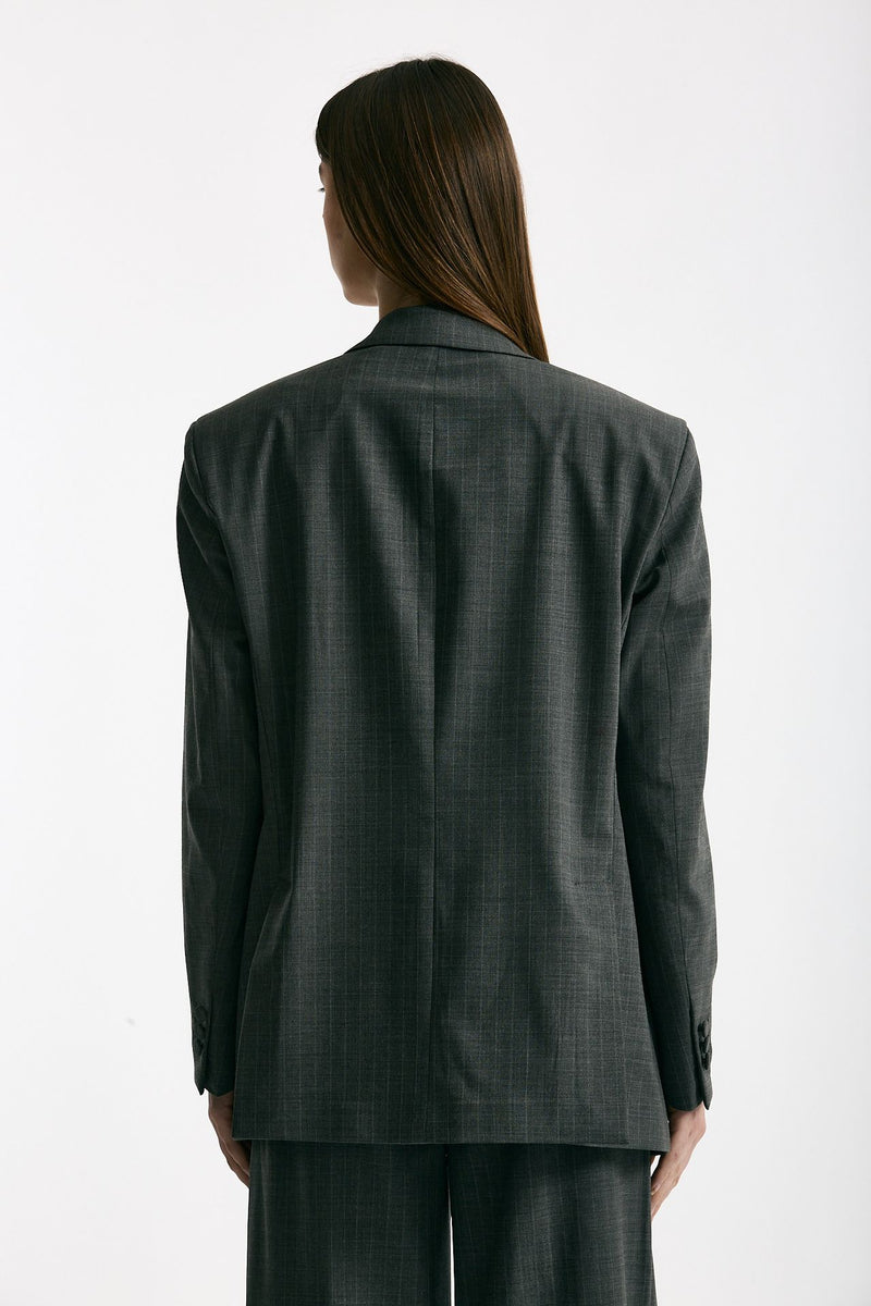 Blazer over grigio gessato donna Marsēm - 4